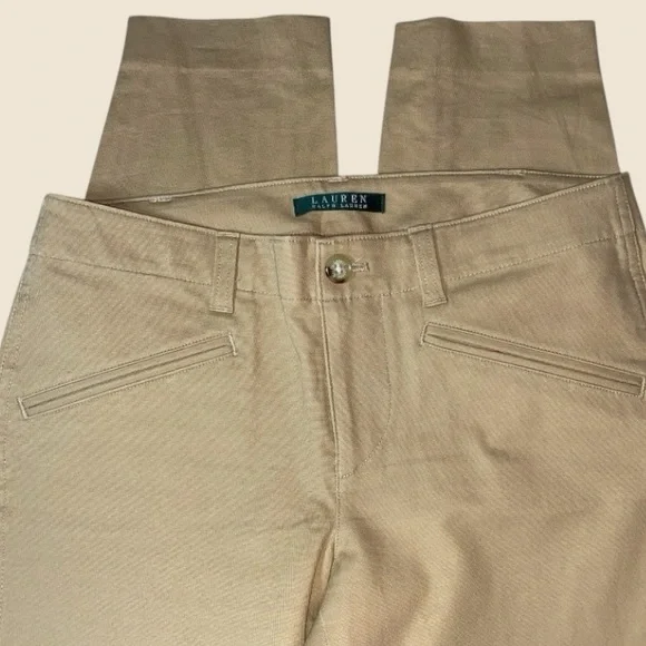 NWOT LAUREN by RALPH LAUREN CLASSIC SKINNY CROPPED W/ZIPPER PANTS•S/4 - Picture 4 of 13